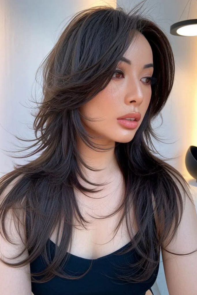 Butterfly layered Hush Cut hairstyle.
