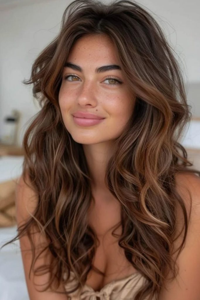 Butterscotch brunette melt balayage hair.