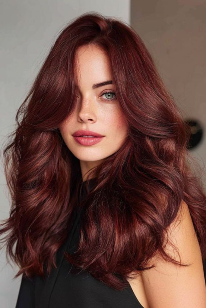 Chocolate cherry copper blend hair