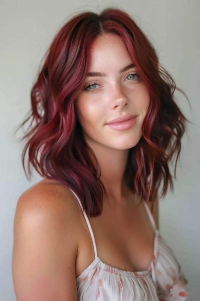 Chocolate cherry soft ombre waves