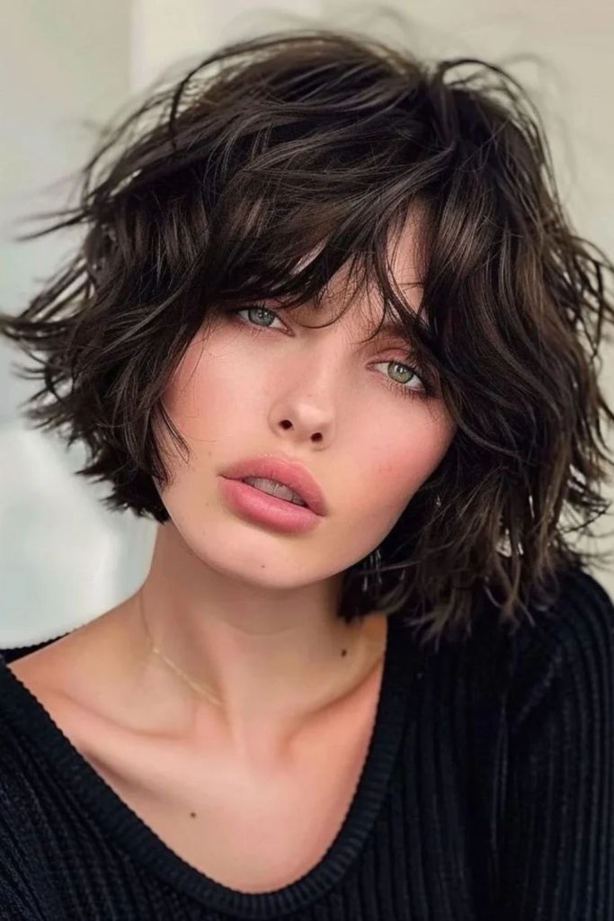 Chocolate jellyfish bob haircut for women.