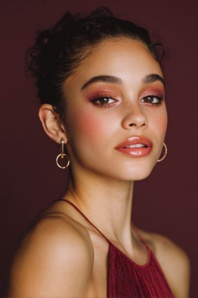 Cocoa cherry fusion makeup style.
