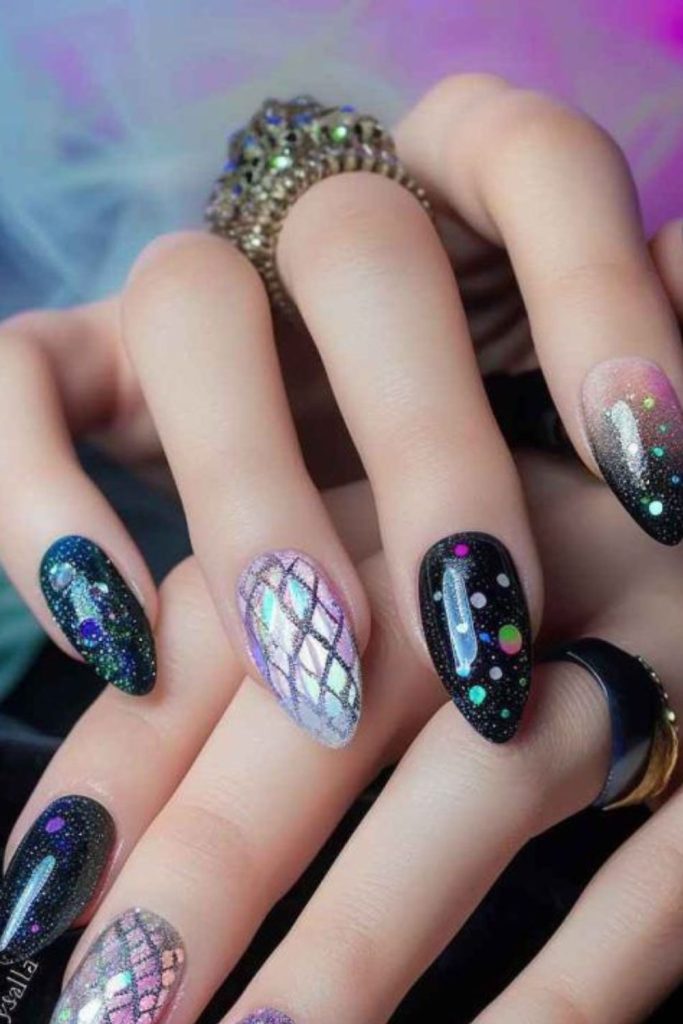 Crystal ball nails with mystical visions.