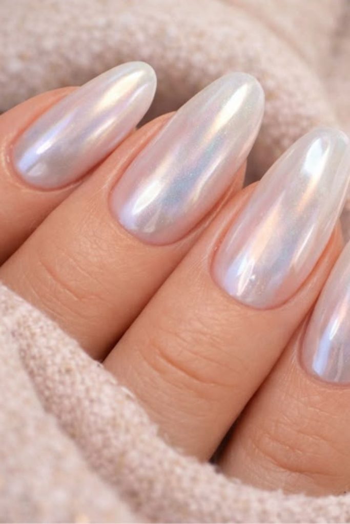 Crystal glazed donut shine nails.