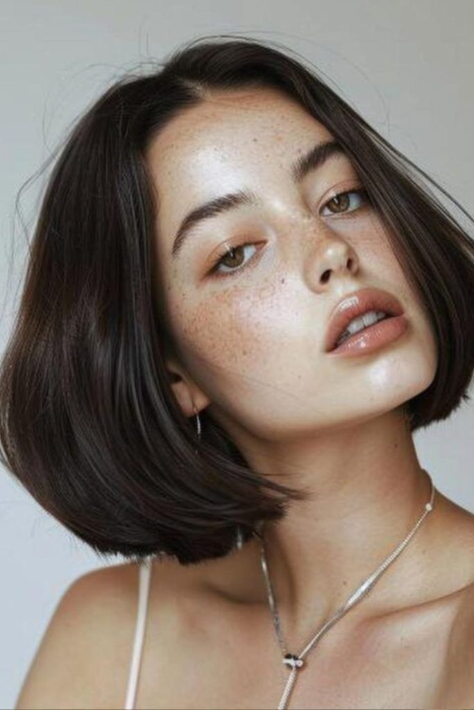 Chic Dolce Vita chin-length bob.