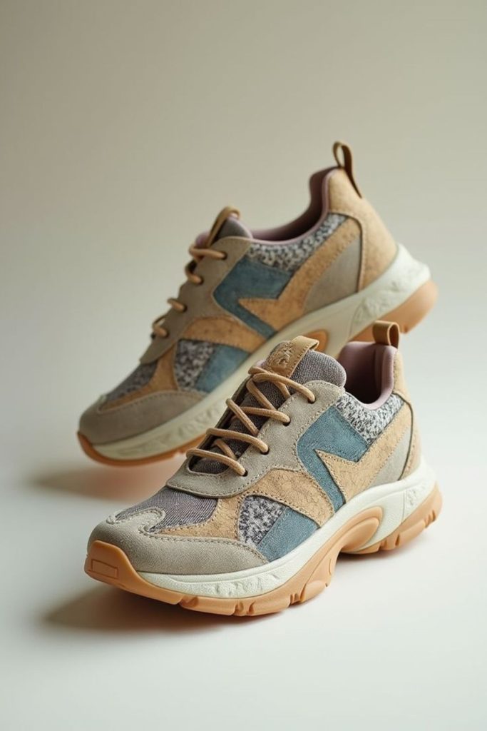 Eco-friendly recycled material school sneakers.
