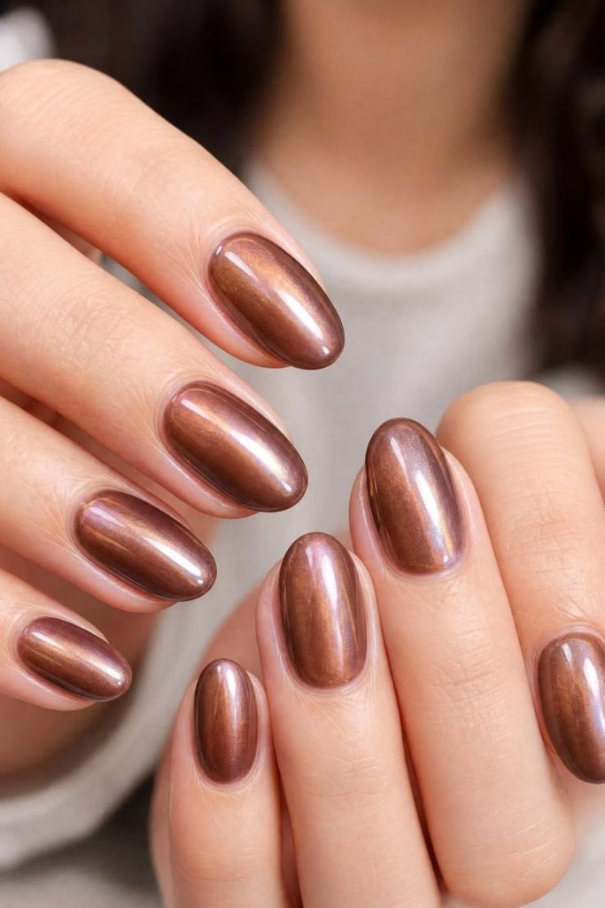 Espresso milk glazed donut nails.