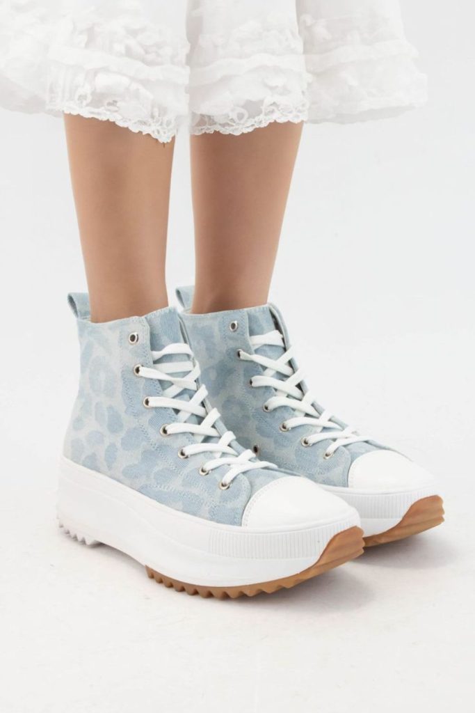 High top heritage style sneakers.