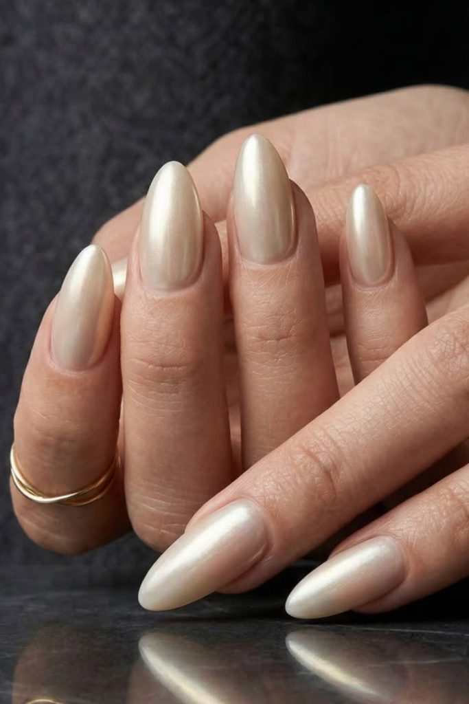 Honey milk glazed donut nails.