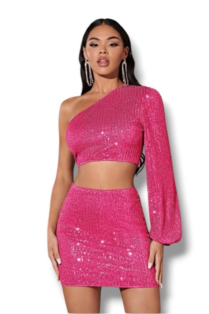 Hot pink crop top club fit.