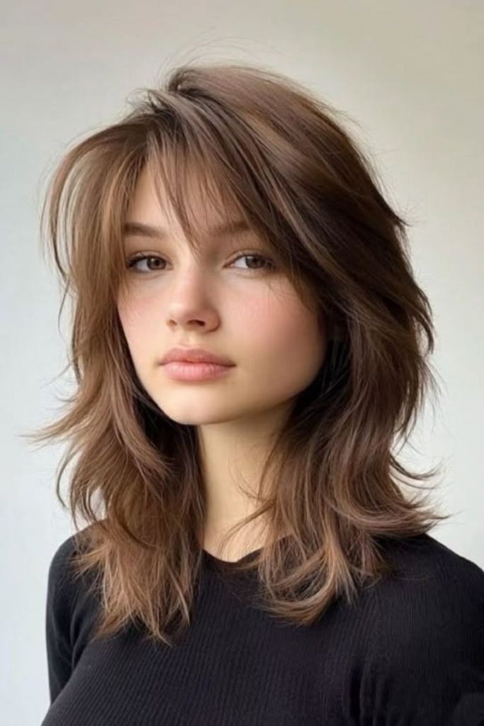 Hush Cut with side bangs.