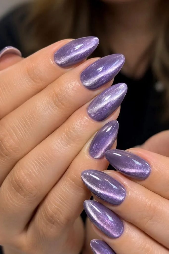 Lavender mist velvet shimmer nails
