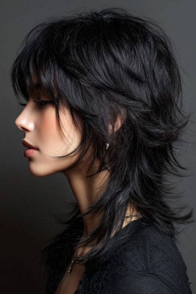 Layered shag-inspired Hush Cut hairstyle.