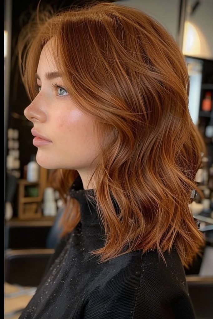 Maple strawberry brunette hair with ribbons.