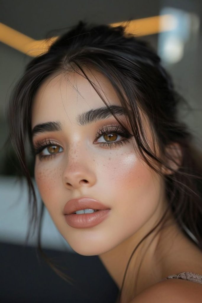 Mocha latte neutral eye makeup.