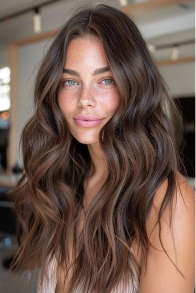 Deep mocha teddy brown hair.