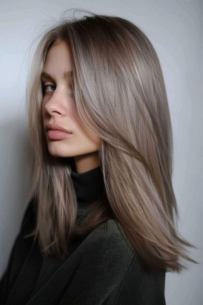 Sleek mushroom brown lob with smooth finish.