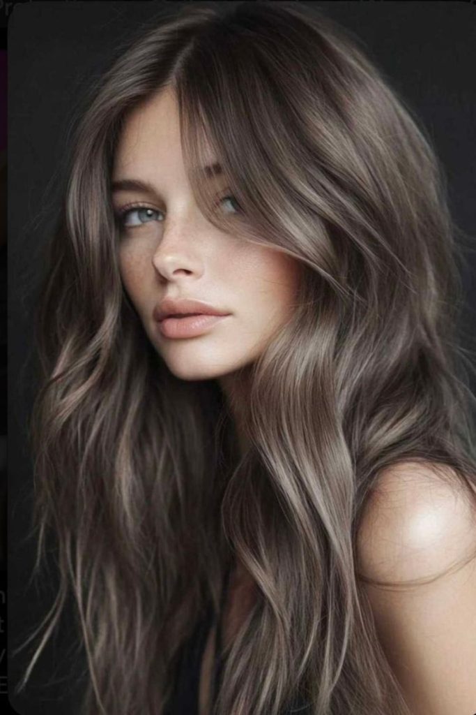 Mushroom brown hair with delicate babylights.