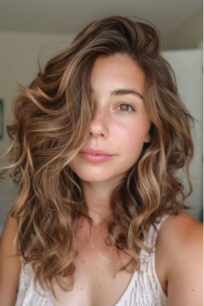 Mushroom brown hair with subtle caramel hints.