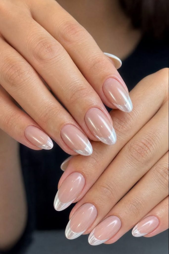 Pearl French glazed donut nails.