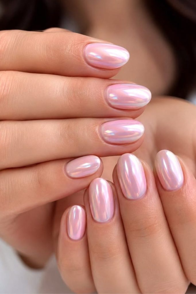 Pink sugar glazed donut nails.