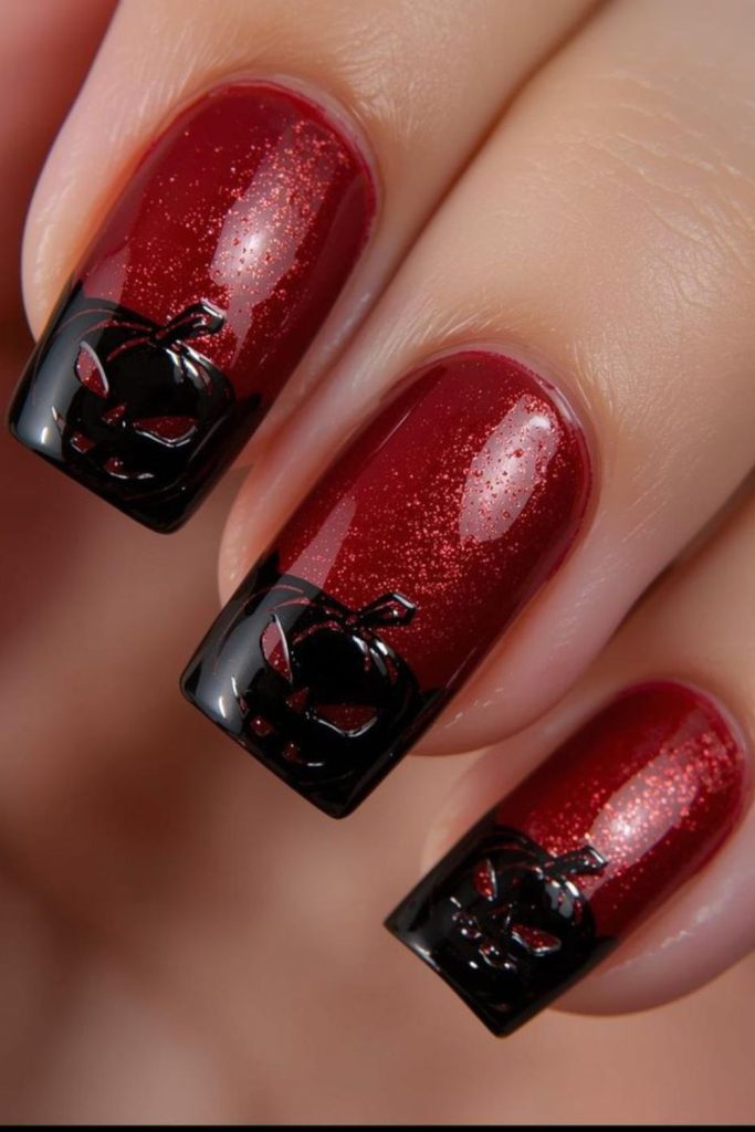 Poison Apple Magic Halloween Nail Design