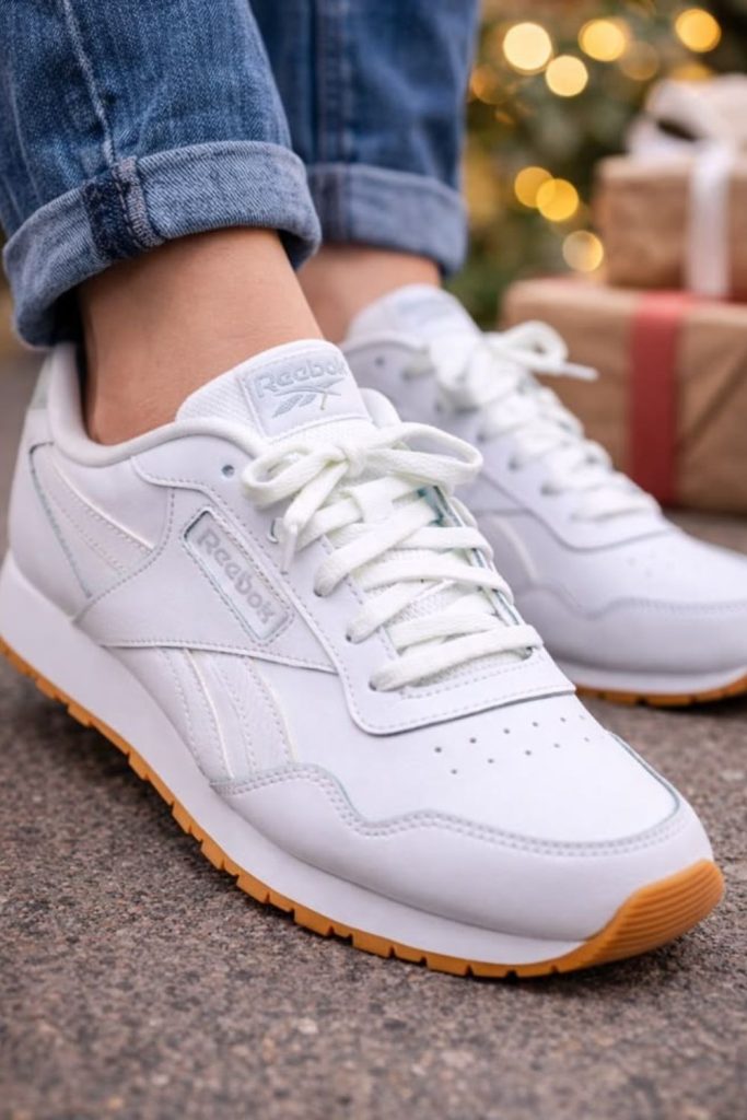 Retro runner sneakers with vintage colors.