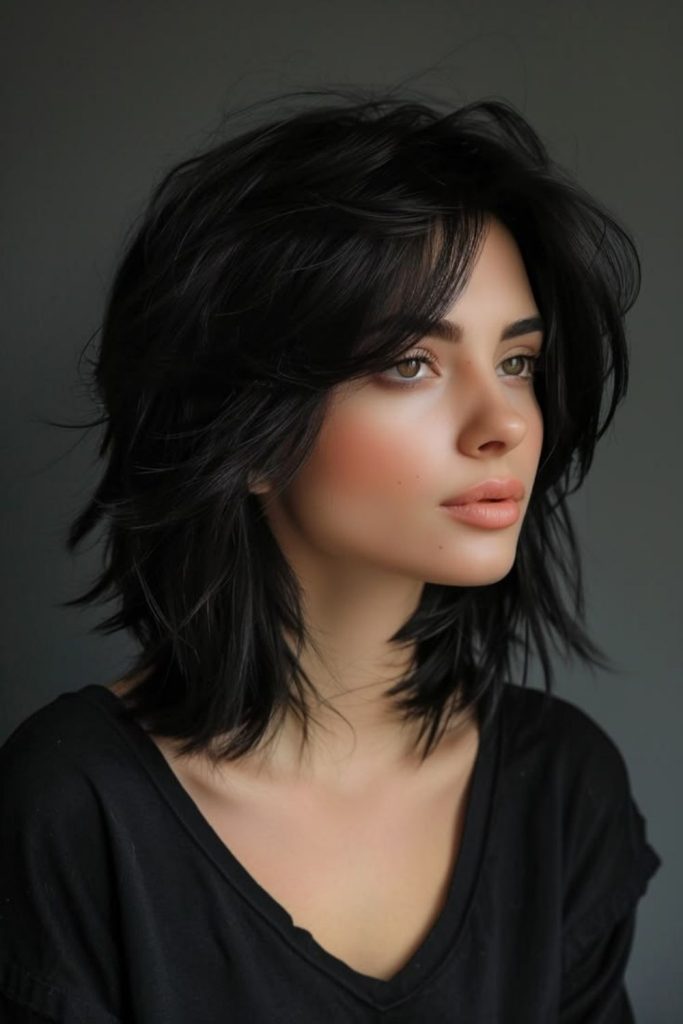 Romantic cascading Hush Cut hairstyle.