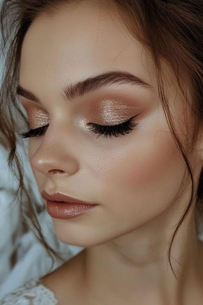 Rose gold hour makeup look.