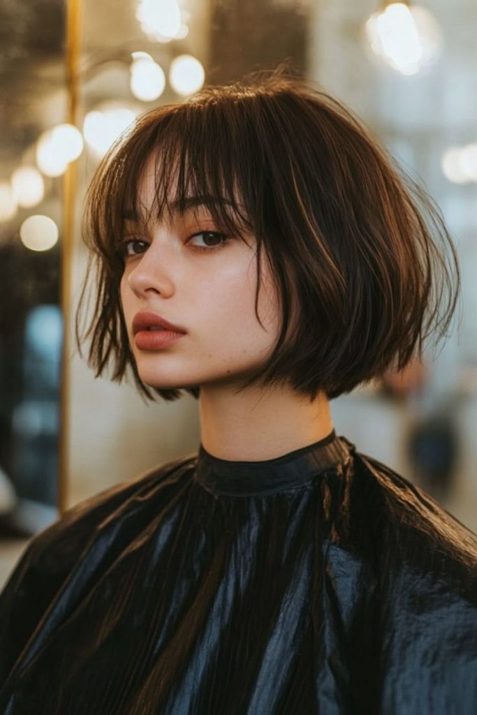 Short bob inspired hime haircut.