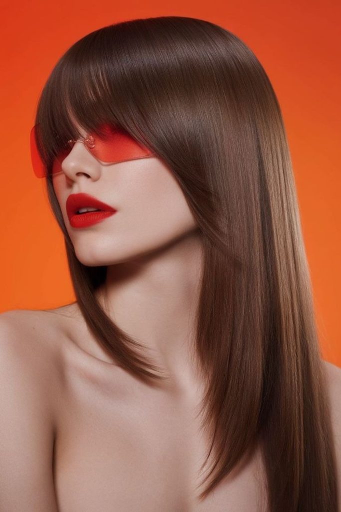 Sleek glass jellyfish haircut for women.