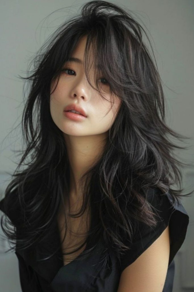 Soft layered Hush Cut hairstyle.