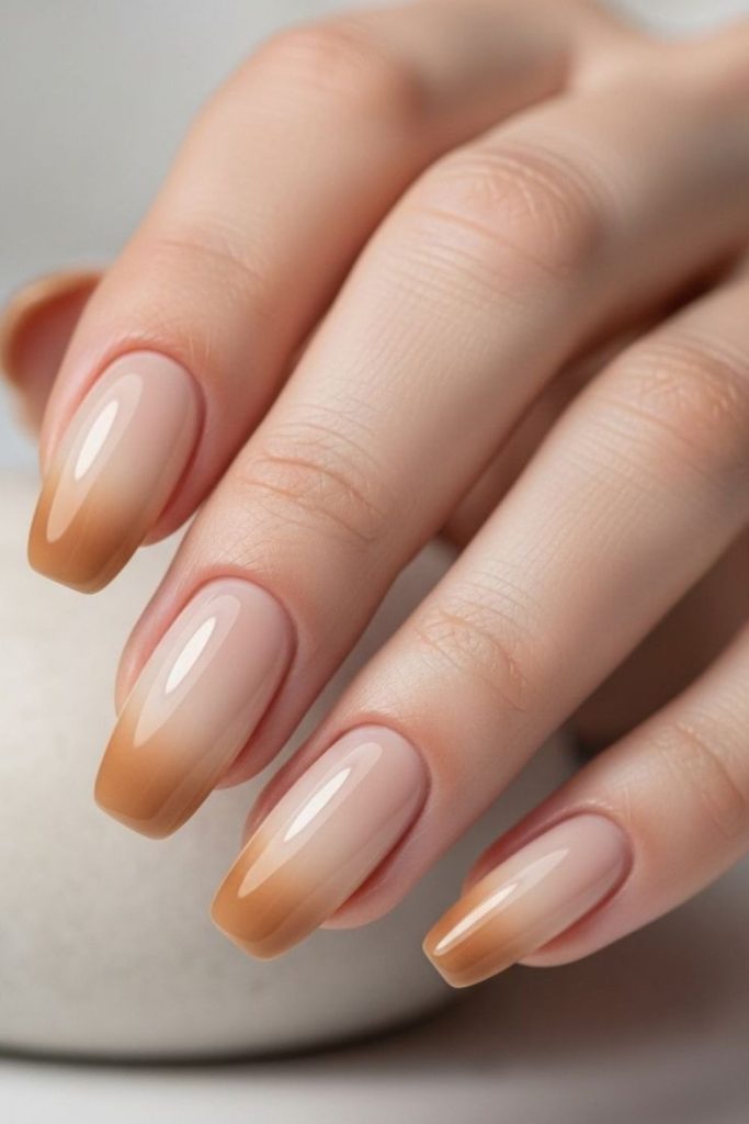 Toasted marshmallow French autumn nails.