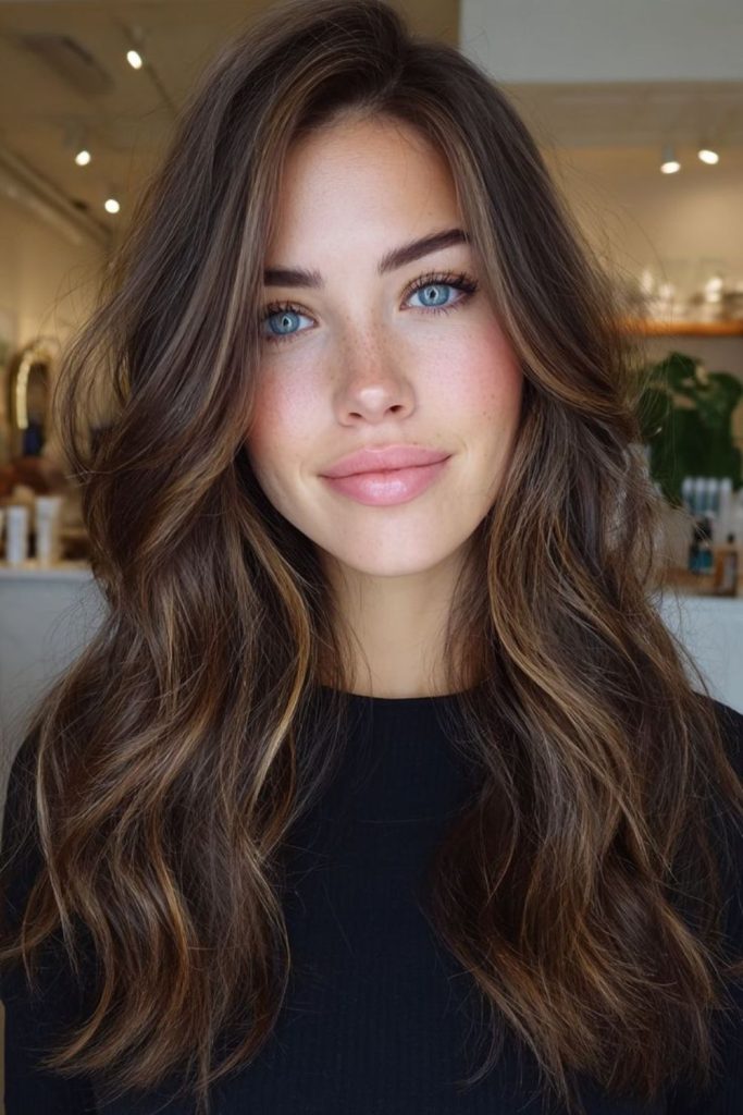 Deep truffle melt brunette balayage.