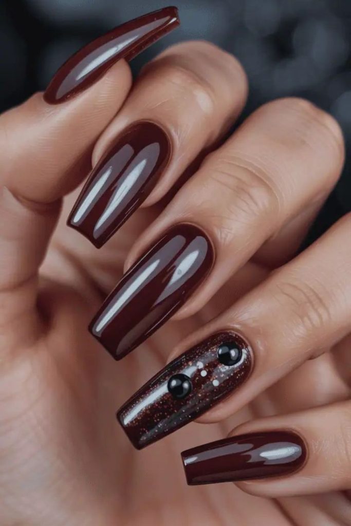 Vampire Coffin Chrome Halloween Nails