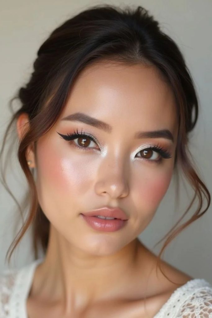 Après-snow glowing winter makeup style.