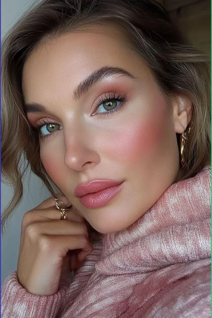 Arctic rose glamorous winter makeup.
