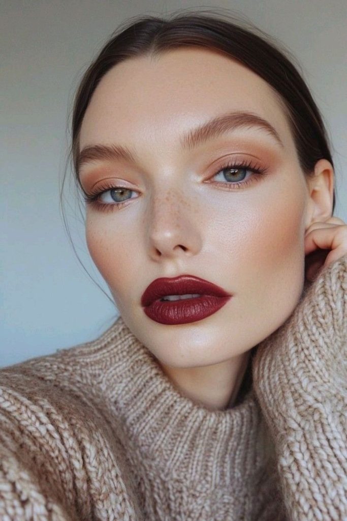 Berry ice princess winter makeup.
