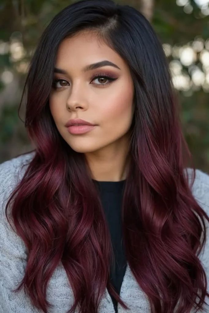 Black cherry Hollywood glossy waves