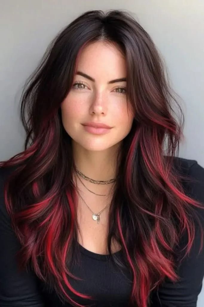 Black cherry face framing highlights
