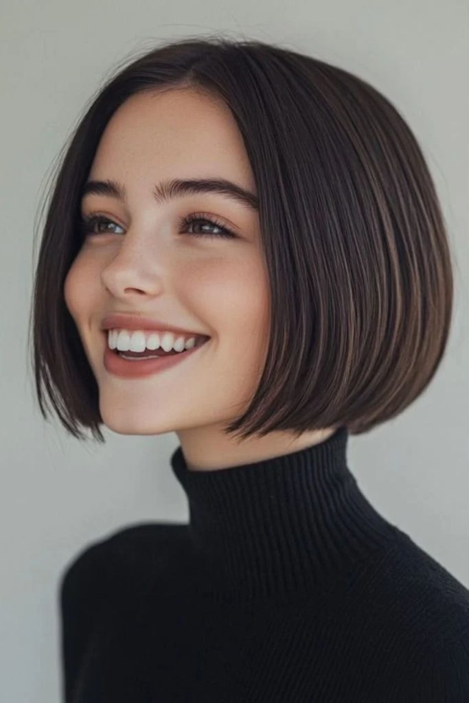 Blunt mini pixie bob hairstyle.