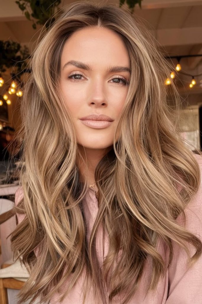 Bronde hair with bright face-framing pieces.