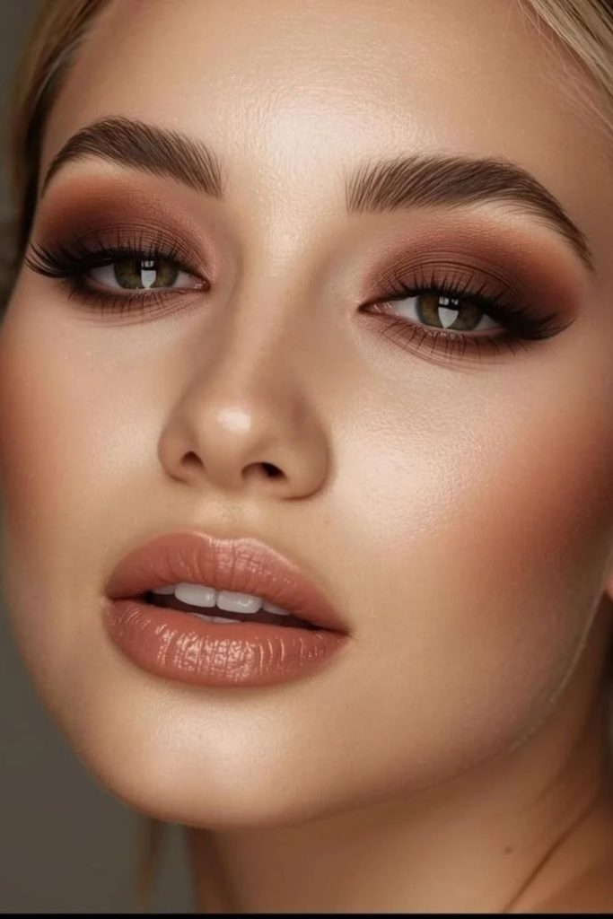 Brown sugar latte makeup look.