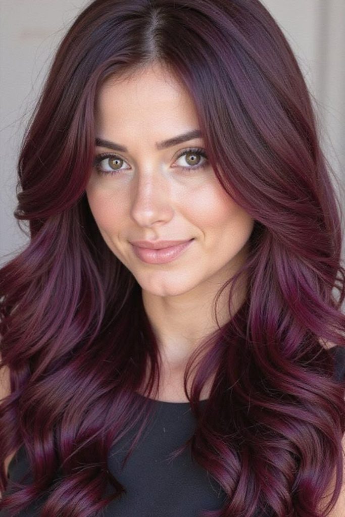 Burgundy plum curls with violet undertones.
