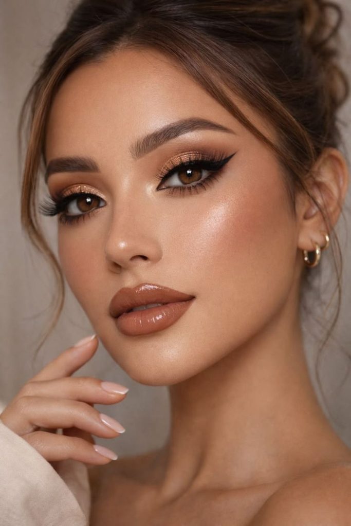 Cafe mocha minimalist makeup look
