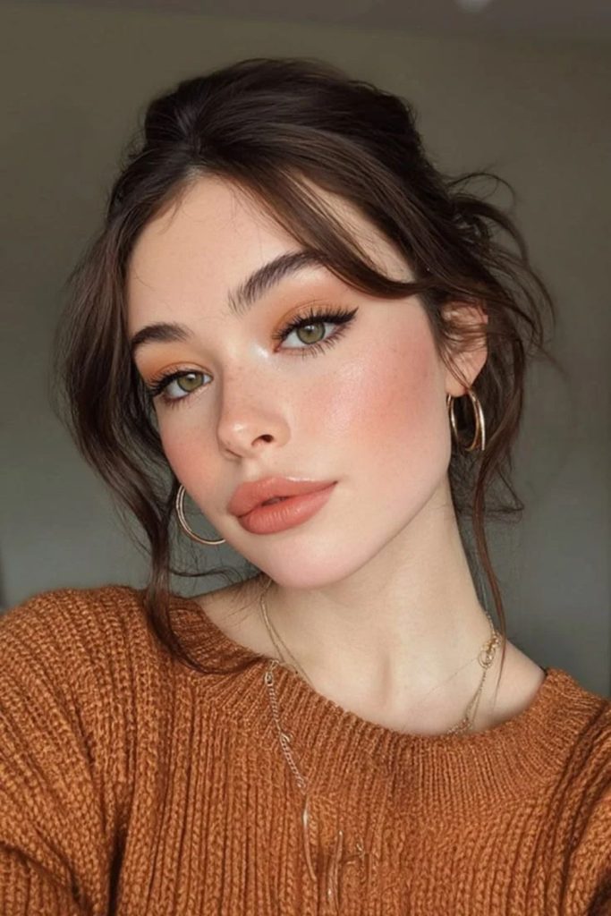 Caramel cloud latte makeup look.