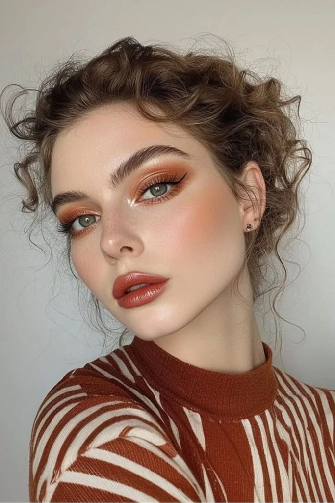 Caramel halo doe eye makeup.