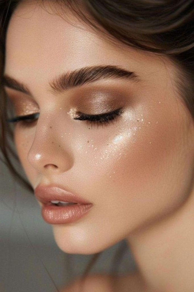 Champagne fawn luminous eye makeup.