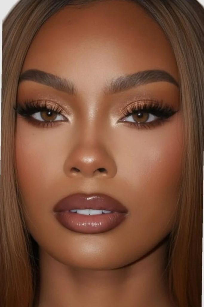 Chocolate cream chic makeup look