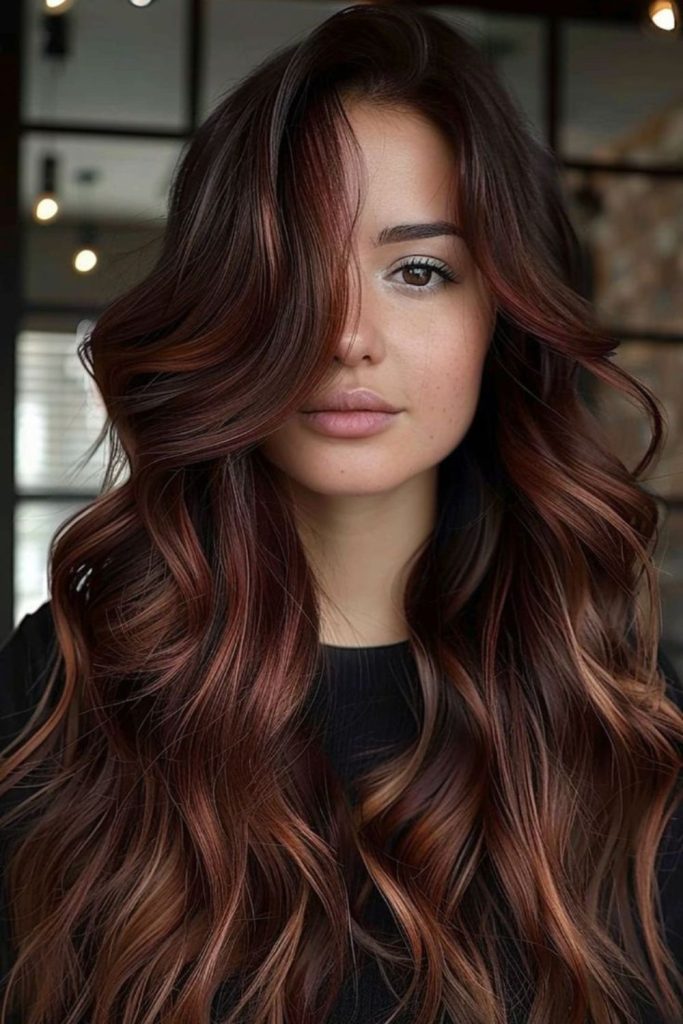 Chocolate mahogany waves with rich dimension.